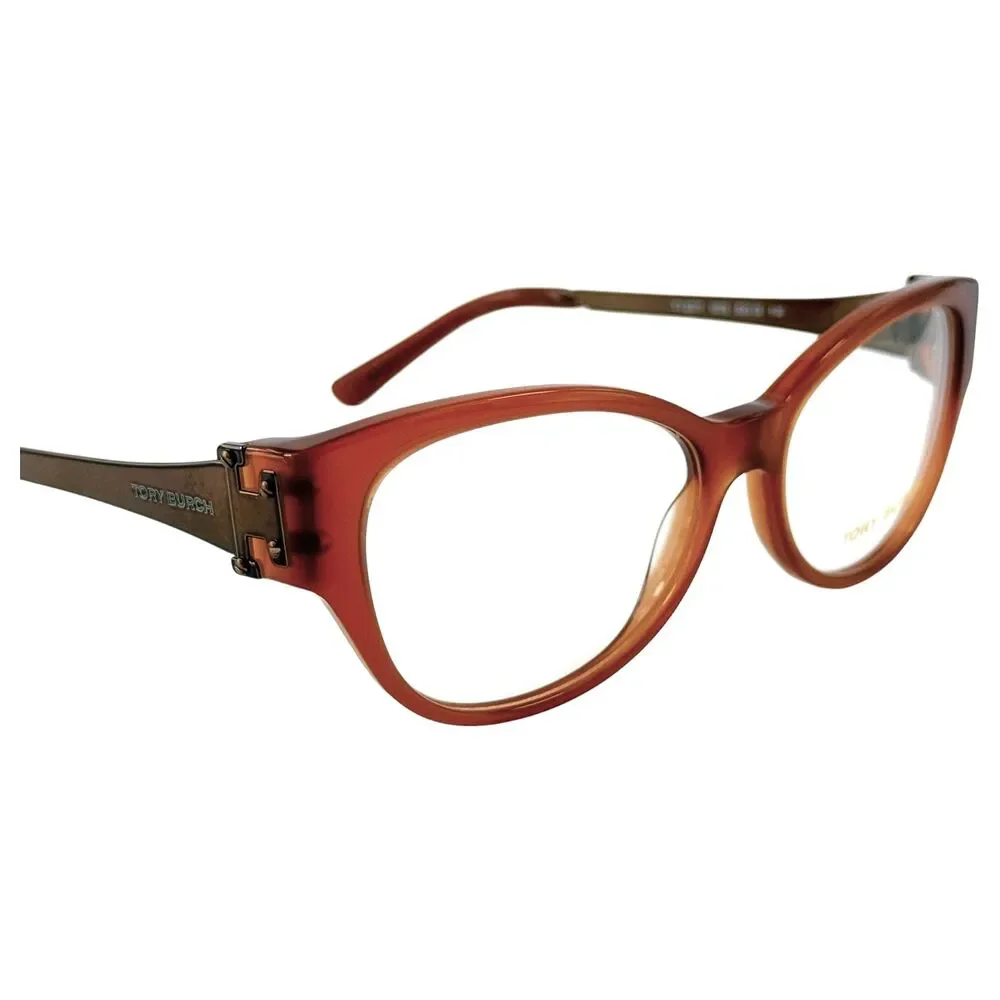 Tory Burch TY2077 Womens Plastic Eyeglass Frame 1678 Milky Amber 53-16
